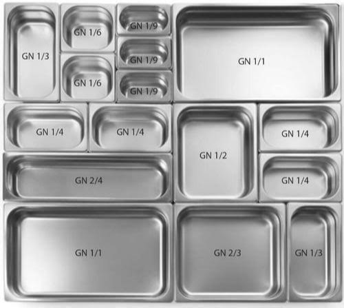 Stainless Steel 1/6 200mm SS GN Pan, For Restaurant, Rectangle
