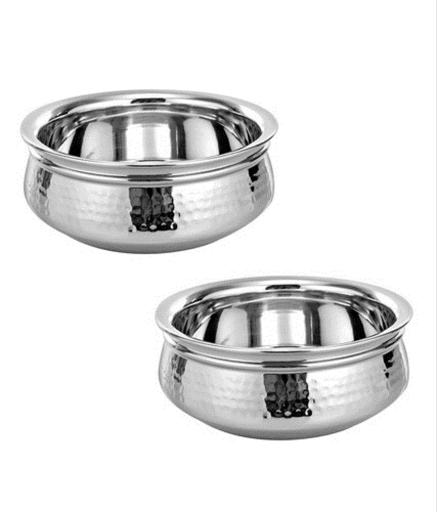 PECS Round Stainless Steel Handi, For Hotel/Restaurant, Size: 13CM-19CM