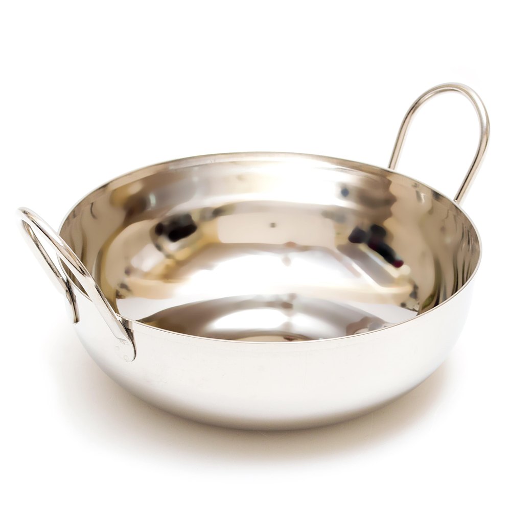 Silver Platter Balti Dish With Flat Beading, Material Grade: Stainless Steel Utensils, Size: 10 Cm