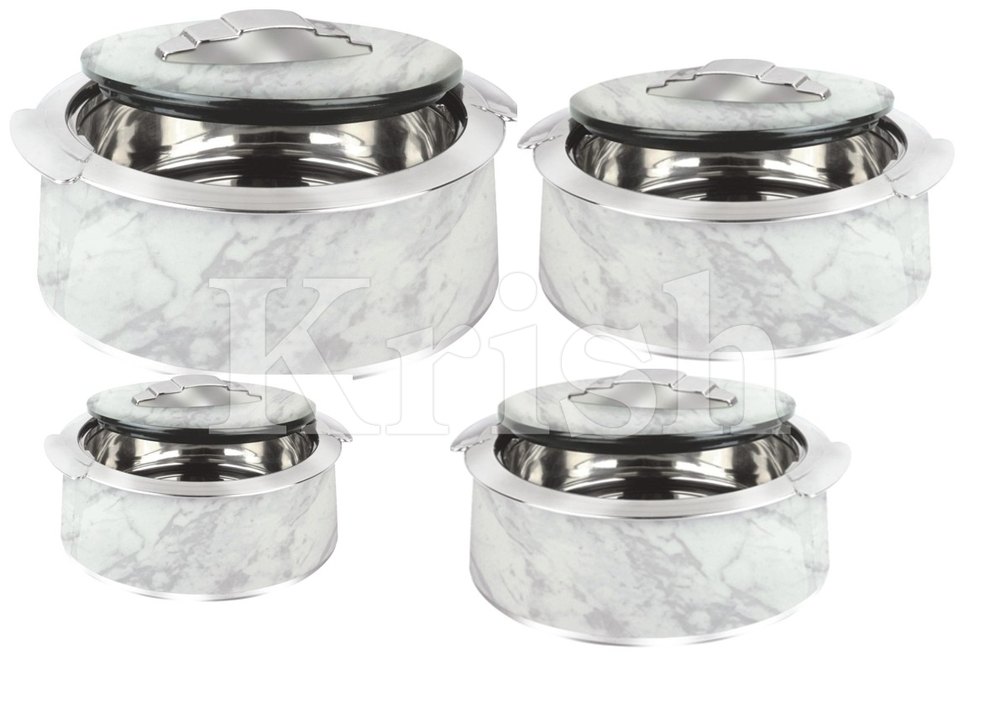 Silver Stainless Steel Sizzler Thermoware & 4 Pcs Set, For Home