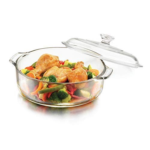 REVOLUTION FLAT GLASS CASSEROLE BOWL 1 LITRE, Packaging Type: Box, Round