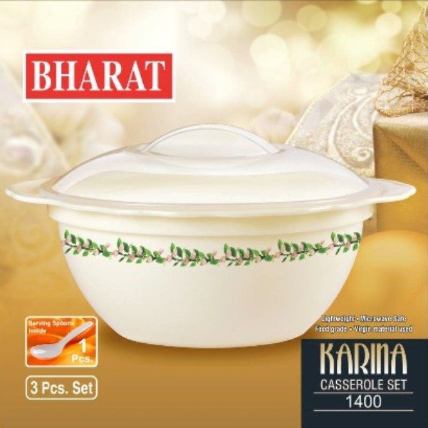 BHARAT Plastic Karrina 1400 Printed Casserole