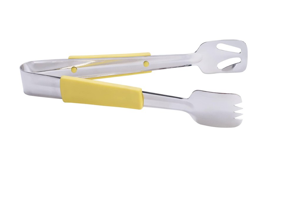 Silver Stainless Steel Buffet Tong With Nylon Grip, For Hotel, Size: 23.5 Cm