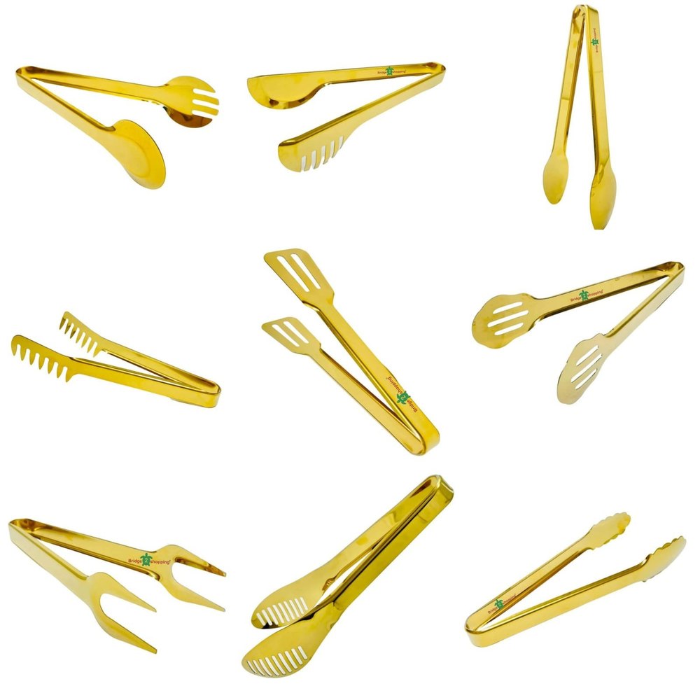 Stainless Steel BBQ tong 9.5. Inch Golden