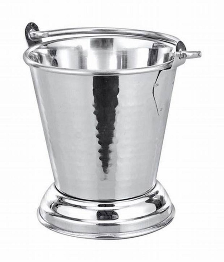 Silver SERVING WARE Hammered Stainless Steel Bucket, Packaging Type: Carton, Size: 13/15CM