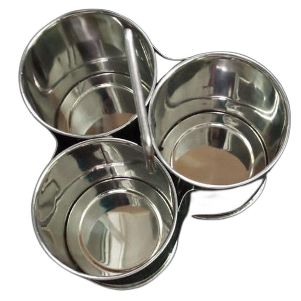 Silver Stainless Steel 3 Bowl Set, Material Grade: SS304, Size: 5 Inch