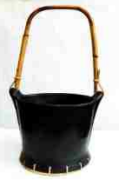 Black Stone Serving Bucket, Size: 6.5 Dia X 5.5 Inches