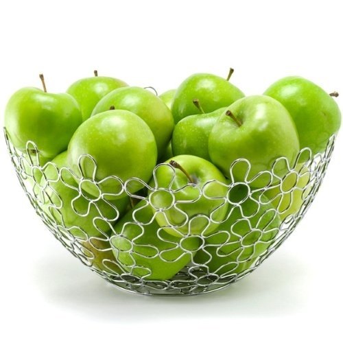 Metal Silver Flower Shape Fruit Basket, For Restaurant, Size: Standard