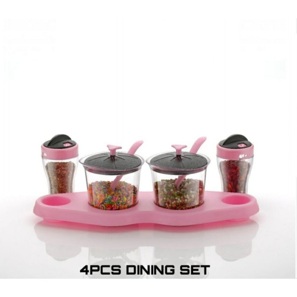 Pink And Black Plastic Condiment Set, Packaging Size: 300ml
