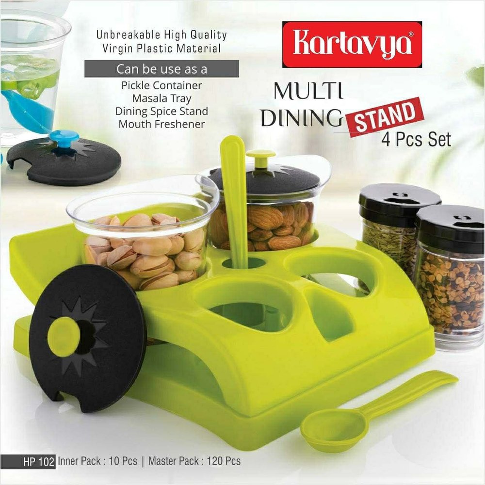 Multicolor Free Standing 4 Pcs Dining spice Set