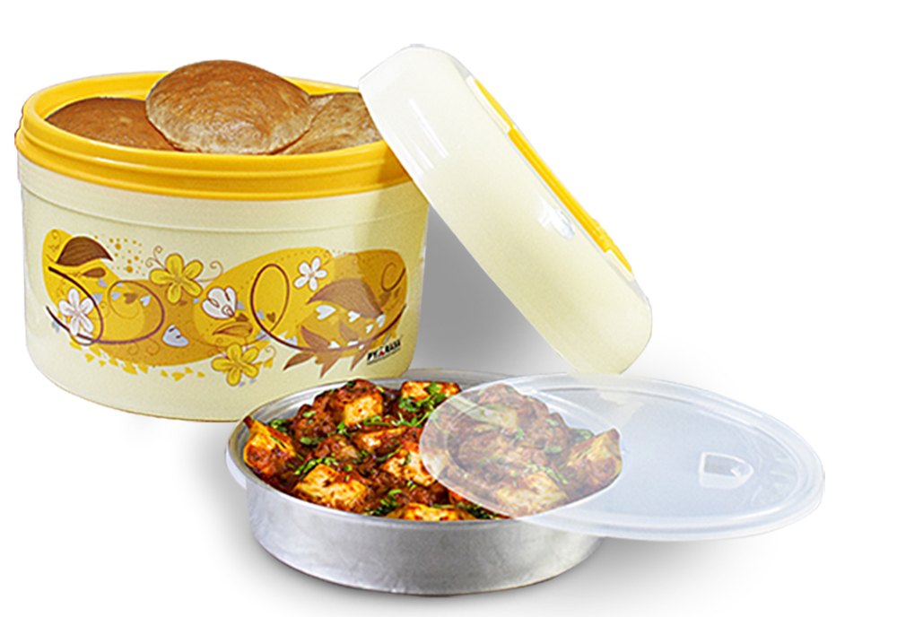 Light Yellow Plastic Casserole (TWIN PACK 3000), Capacity: 3000 Approx