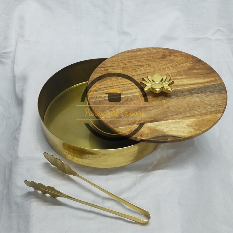 Round Golden Chapati Box, Thickness: 1 mm, Capacity: 2 kg