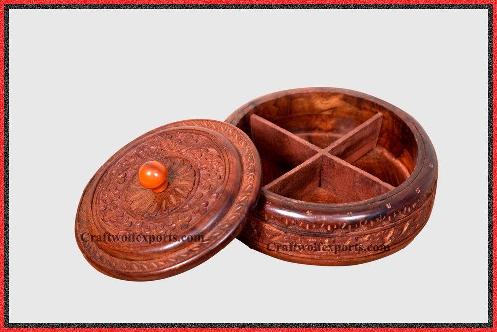Wooden Dry fruit Cum Casserole, Box Capacity (In gms): 500-1000gms