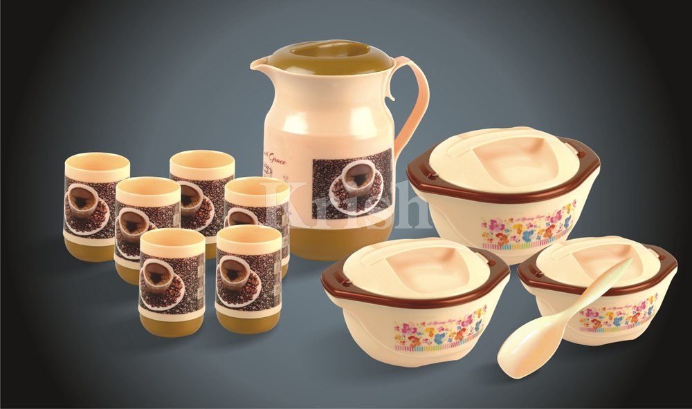 Brown Plastic Galaxy Family Set Thermoware, For Home and Restaurant
