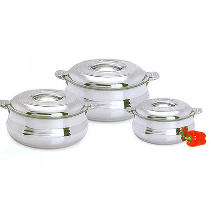 Silver Stainless Steel Belly Shape Hot Pot, For Home