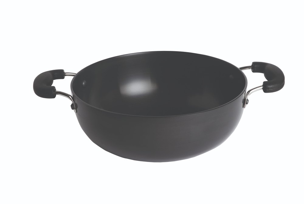 Anodized Black Aluminium Casserole, Size: Diameter-24 Cm Height-9 Cm