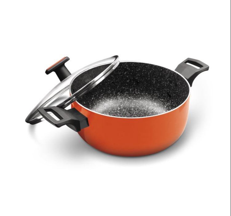Treo Casserole with Glass Lid Cookware for Kitchen, Packaging Type: Box