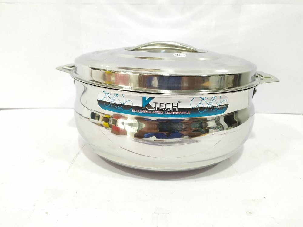 Silver Stainless Steel Ktech casserole 2000ml handi type, For Home