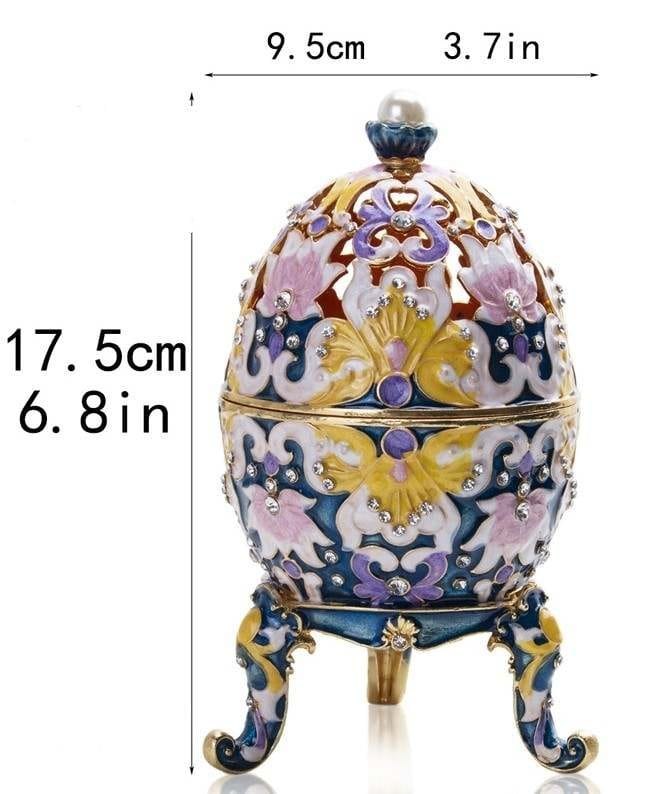 Alsa International Metal Decorative Egg Design Serving Dish, Shape: Oval, Size: 6.8 Inches Height