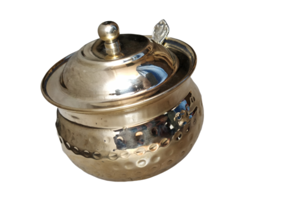 Polished Brass Ghee Pot