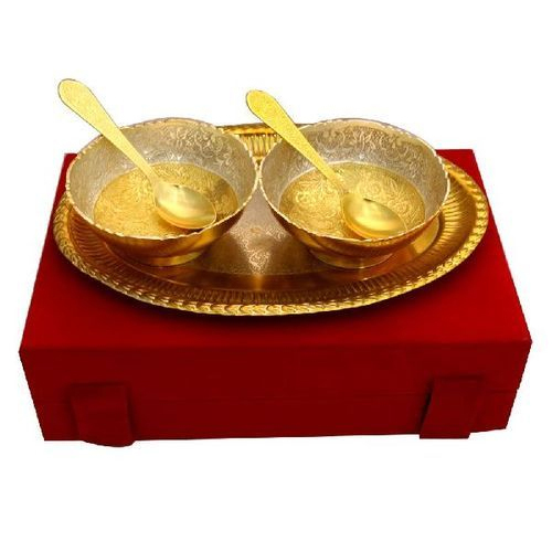 Golden K&T Bowl And Spoon Set