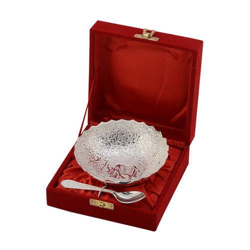 Silver Gold Plated Bowl Set, Packaging Type: Box