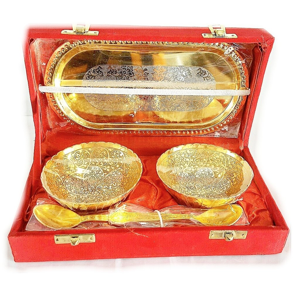 Brass Bowl Set With Tray Set of 100
