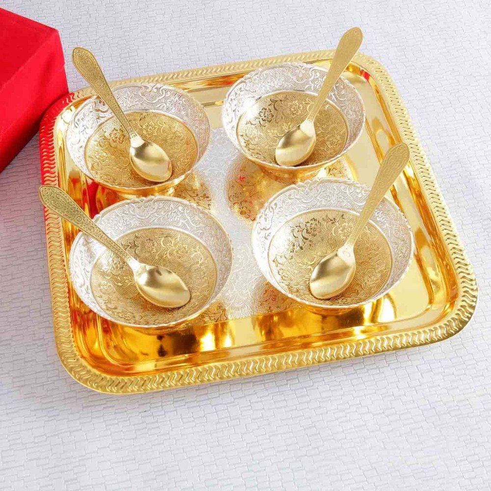 Golden Brass Bowl Set, For Home