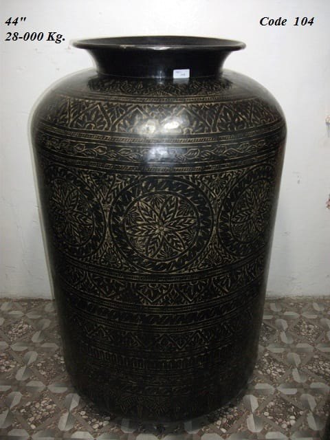 Golden Modern Brass Decor Pot, Size: Large, Shape: Round Shaped