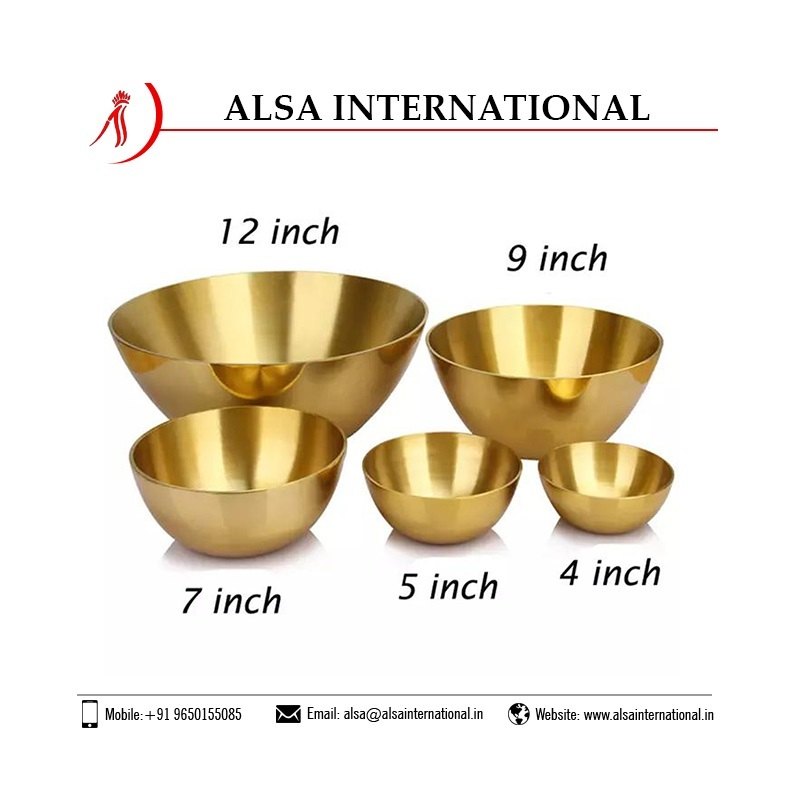 Round Brown Brass Bowl, For Home