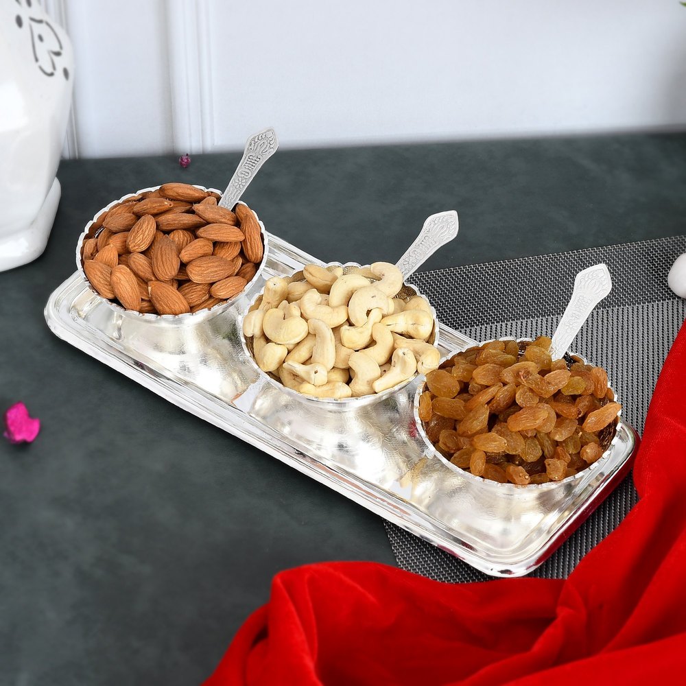 Round 7 Pieces Silver Brass Bowl Set, For Home, Size: 8x4