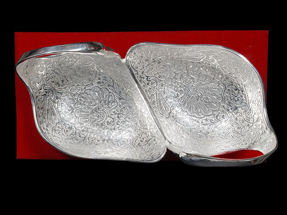 Silver Finish Double Duck Bowl