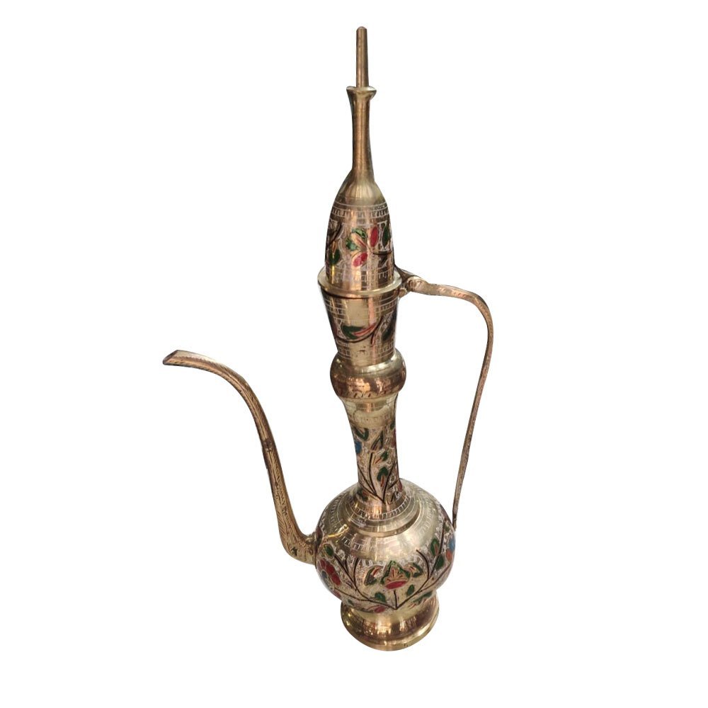 Polished Golden Brass Decorative Aftaba, For Hotel, Size: 10inch (height)