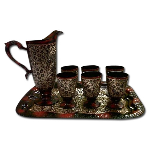 Brass Fancy Engraved Jug Set
