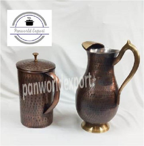 Copper Water Jug, For Tableware, Capacity: 1 Ltr