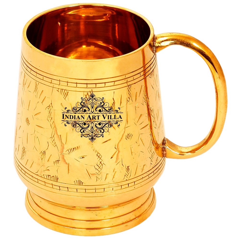 Modern Gold Indian Art Villa Brass Designer Mug Cup, For Drinking