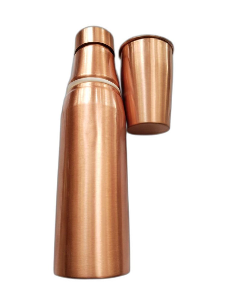 250ml Brass Bottle Glass Set, For Home, Shape: Cylindrical