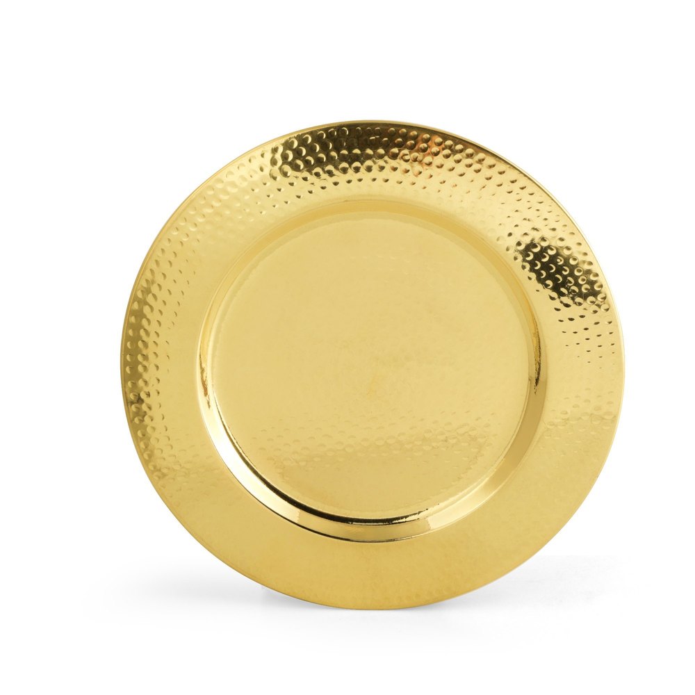 Brass Hammered Charger Plate 12