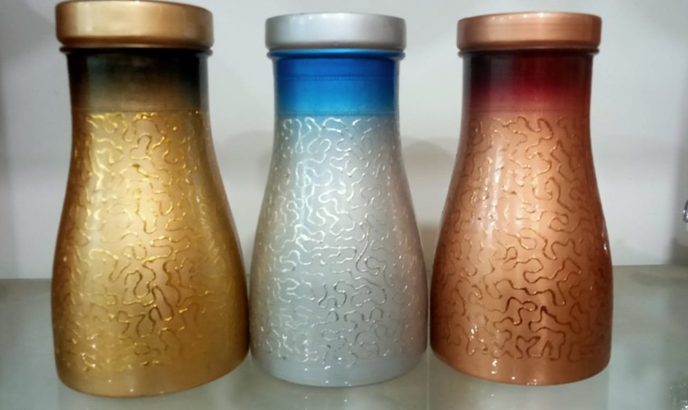 COPPER MEENA PRINTED SUGAR POT, For Home