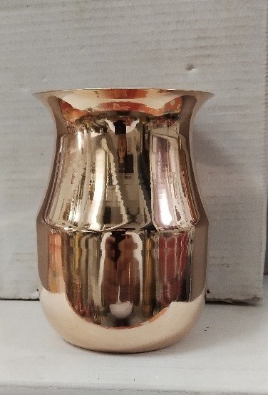 Reddish Brown Plain Traditional Pure Copper Lota, For Home