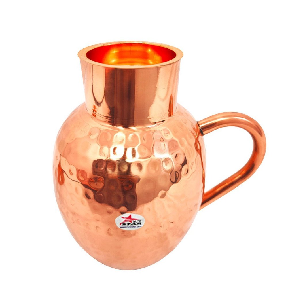 Red Nutristar Copper Water Jug Apple Shape, For Home, Capacity: 1500 ml
