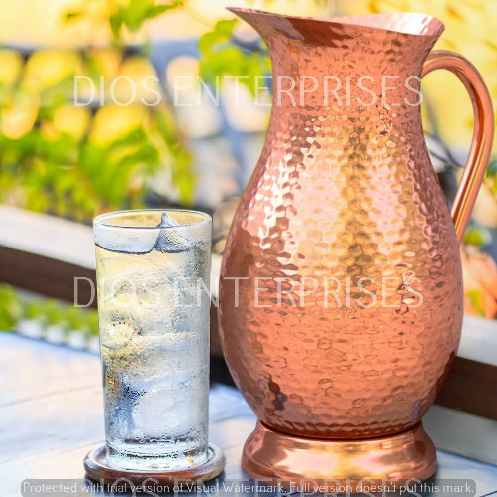 Jug Metal Pure Copper Pitcher, Capacity: 2 Ltr, Size: 70 Oz