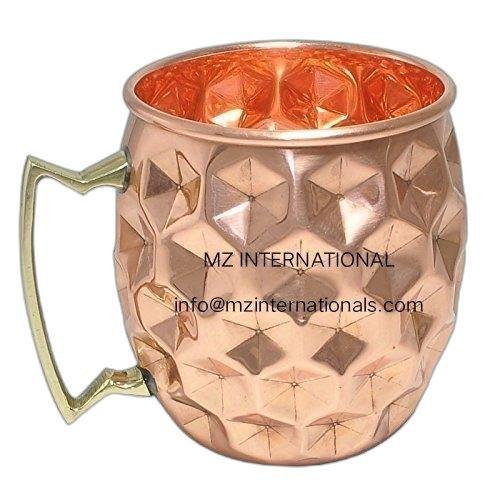 Round As Your Quote Copper mugs diamond hammered polished
