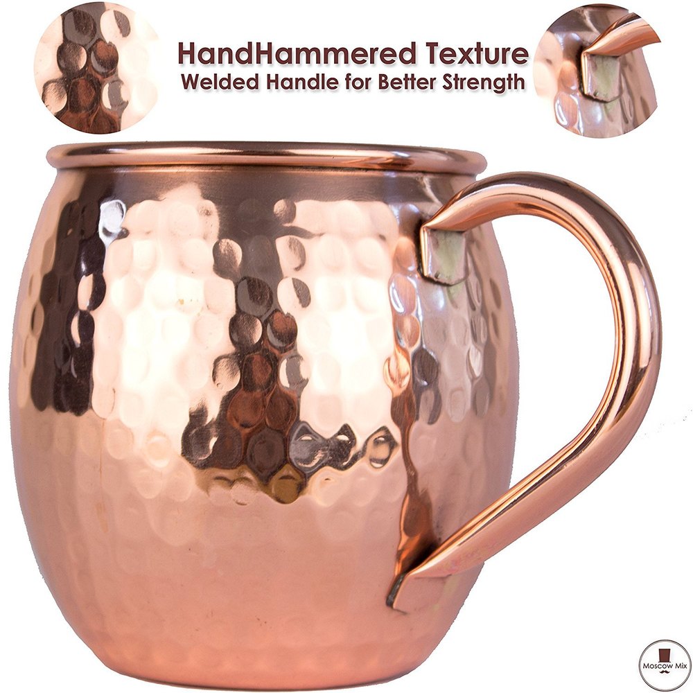 MIINOX Copper Moscow Mule Mugs, Size: 16oz
