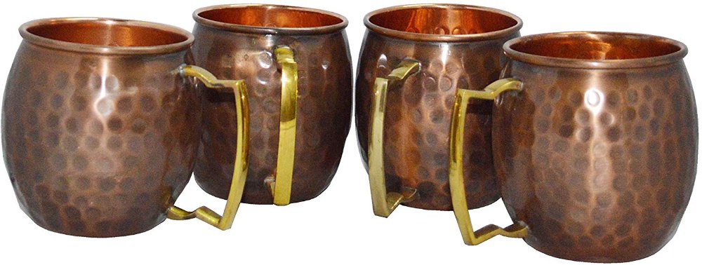 Antique Copper Hammered Mug, Size: 9.5 X 8.5 CM