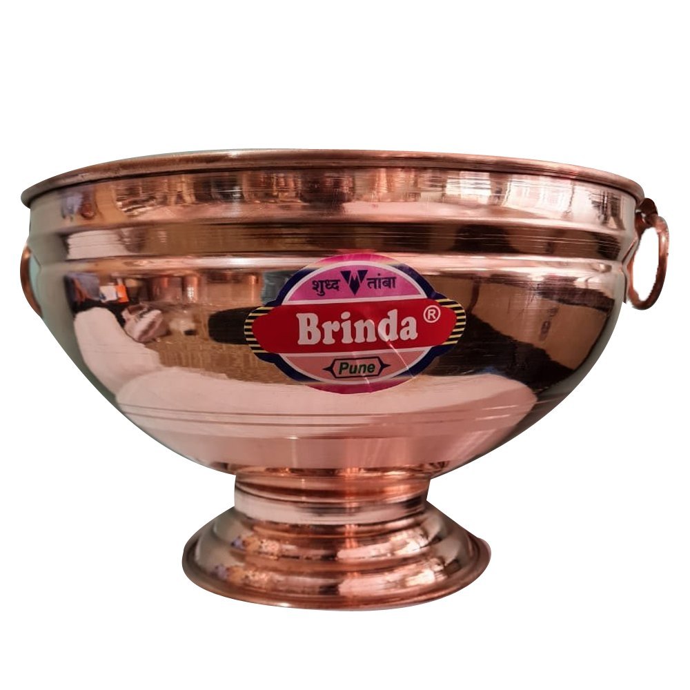Bronze Hammered Copper Pooja Gangal, Size: 10x15inch, Capacity: 3L