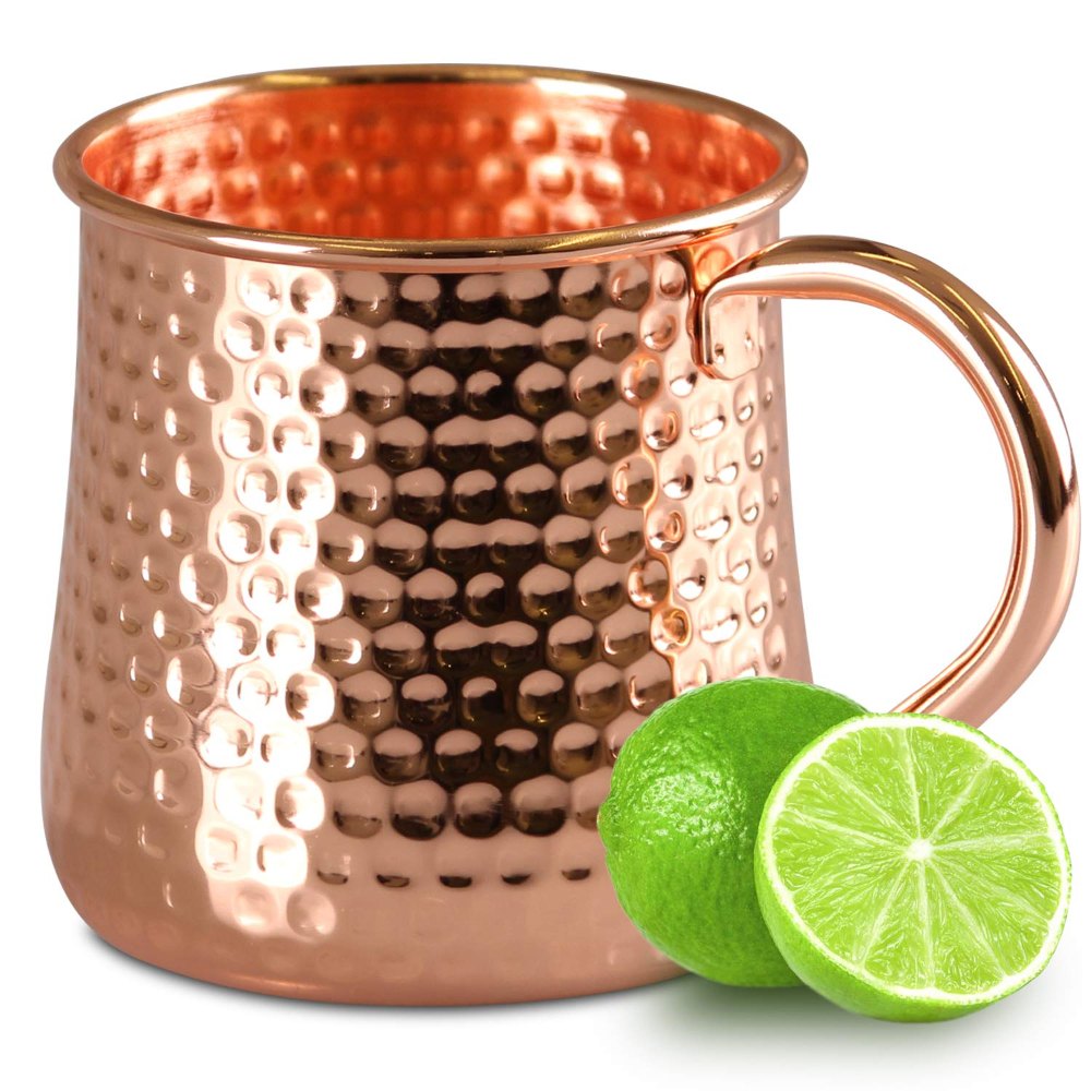 Copper Barrel Moscow Mule Mugs, Size: 4.7 X 4.7 X 4 Inches