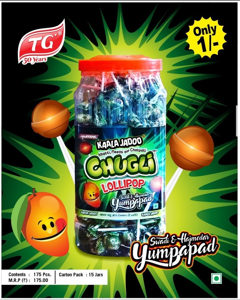 Lollipop Masala Chugli Lolipop 1/-, Packaging Type: Plastic Jar, Packaging Size: 175pc X 20jar