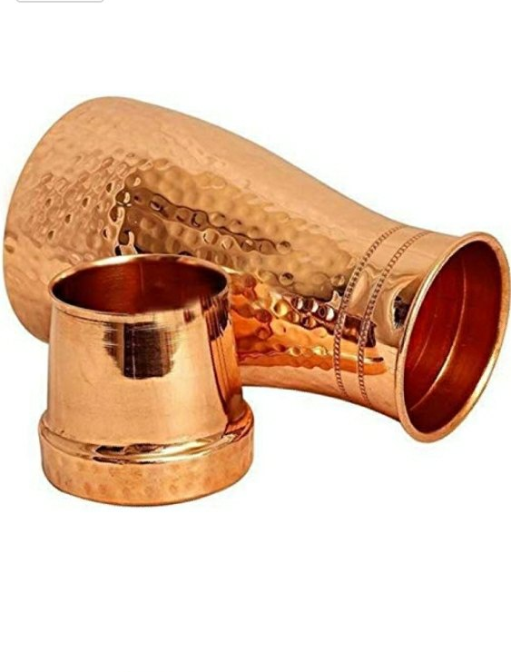 Hammered Round Copper Sugar Pot, Size: 8inches, Capacity: 1ltr