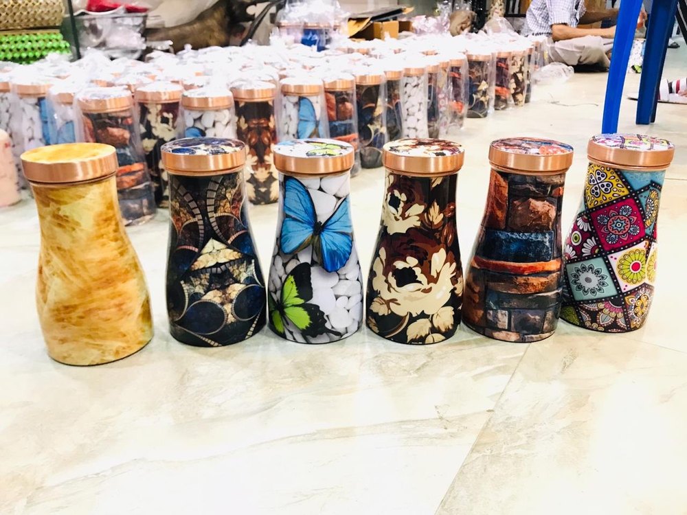 Multicolor MULTI DESIGNS COPPER SUGARPOT, For HOME & HOTEL & RESTAURANT, Capacity: 1000 Ml